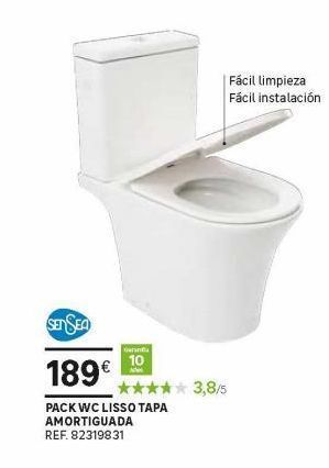 Leroy Merlin Sen sea garanta 10 a 189€ pack wc lisso tapa amortiguada ref. 82319831 * 3,8/5 oferta
