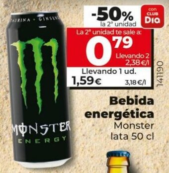 Maxi Dia Monster Bebida Energética Lata 50 cl oferta