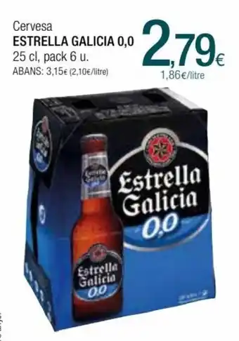 Condis Estrella Galicia 0.0 Cervesa 25 cl, Pack 6 u. oferta