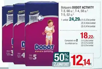Condis Dodot Activity Bolquers T3, 66 u.¹, T-4, 58 u.² T-5, 52 u.³ oferta