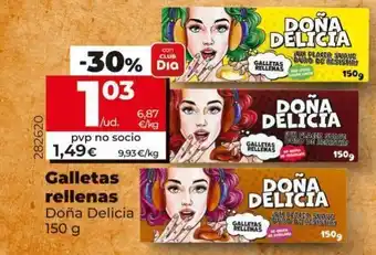 La Plaza de DIA Doña Delicia Galletas rellenas 150 g oferta