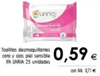 Cash Ifa Ifa Unnia Toallitas Desmaquillantes Cora y Ojas Piel Sensible 25 Unidades oferta