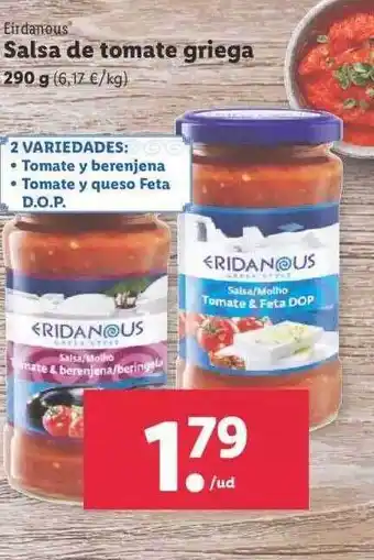 Lidl Eirdanous Salsa De Tomate Griega oferta