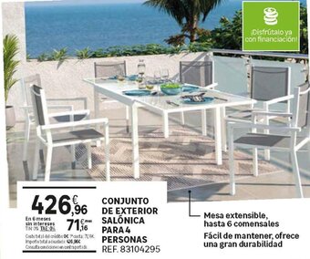 Leroy Merlin Conjunto De Exterior Salónica Para 4 Personas oferta
