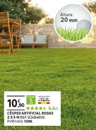 Leroy Merlin Césped Artificial Rodas 2 x 5 m oferta