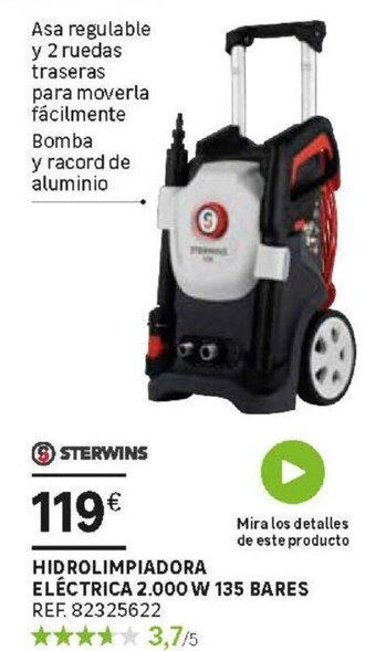 Leroy Merlin Sterwins Hidrolimpiadora Eléctrica 2.000 W 135 Bares oferta