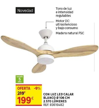 Leroy Merlin Con Luz Led Calar Blanco Ø 106 cm 2.570 Lúmenes oferta