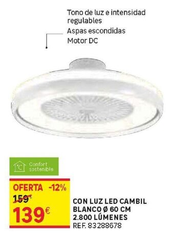 Leroy Merlin Con Luz Led Cambil Blanco Ø 60 cm 2.800 Lúmenes oferta