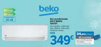 Carrefour Beko aire acondicionado split behpg 120/121 oferta
