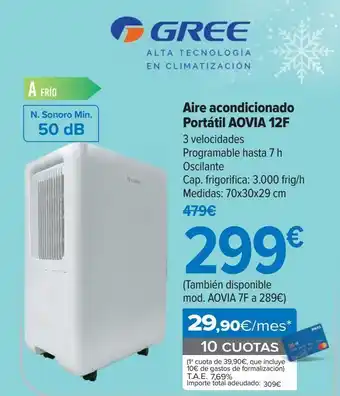 Carrefour Gree aire acondicionado portátil aovia 12f oferta
