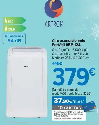Carrefour Artrom aire acondicionado portátil abp-12a oferta