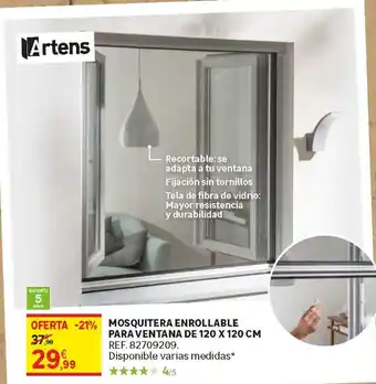 Leroy Merlin Artens Mosquitera Enrollable Para Ventana De 120 x 120 cm oferta