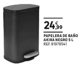 Leroy Merlin Papelera De Baño Akira Negro 5 L oferta