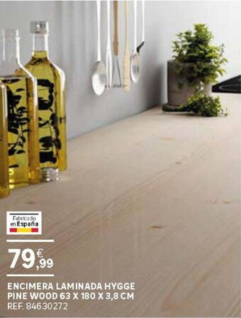 Leroy Merlin Encimera Laminada Hygge Pine Wood 63 x 180 x 3,8 cm oferta