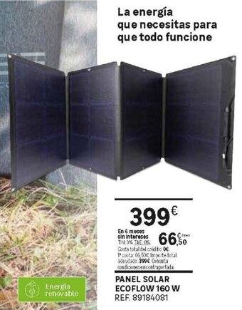 Leroy Merlin Panel Solar Ecoflow 160 W oferta