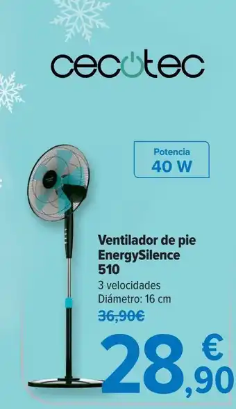 Carrefour Cecotec ventilador de pie energysilence 510 oferta