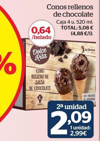 La Sirena Conos de chocolate oferta