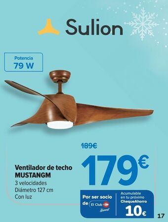 Carrefour Sulion ventilador de techo mustangm oferta