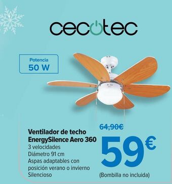 Carrefour Cecotec ventilador de techo energysilence aero 360 oferta