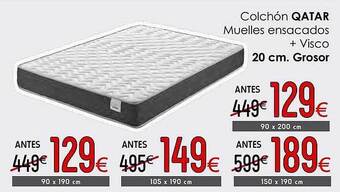 Atrapamuebles Colchón Qatar Muelles Ensacados + Visco oferta