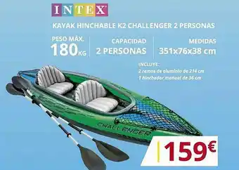 Dynos Informática Kayak Hinchable K2 Challenger 2 Personas Intex oferta