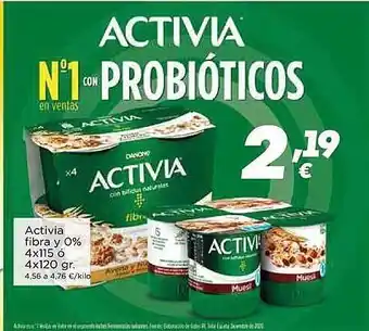 Supermercados Piedra Activia Fibra Y 0% oferta