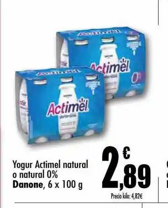 Unide Supermercados Yogur Actimel Natural O Natural 0% Danone oferta