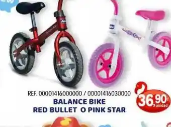 Balance Bike Red Bullet O Pink Star