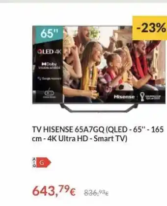 Worten Tv Hisense 65a7gq oferta
