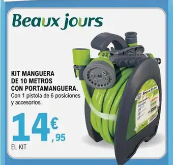 E.Leclerc Beaux jours Kit Manguera De 10 Metros Con Portamanguera oferta