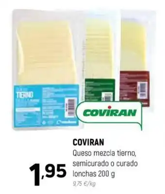 Coviran Coviran Queso mezcla tierno,semicurado o curado lonchas 200 g oferta