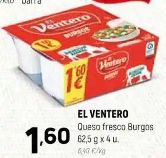 Coviran El Ventero Queso fresco Burgos 62,5 g x 4 u. oferta