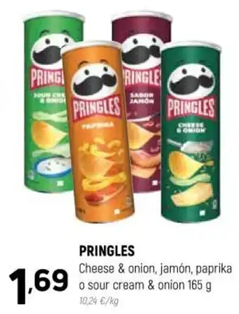 Coviran Pringles Cheese & Onion,jamón,paprika o sour cream & onion 165 g oferta
