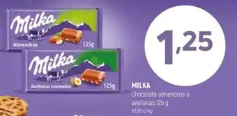 Coviran Milka Chocolate almendras o avellanas 125 g oferta