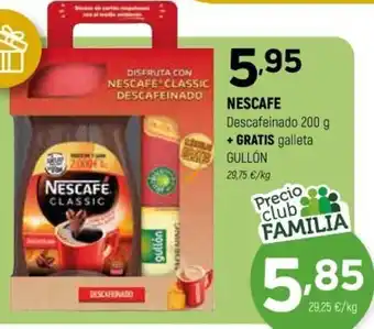 Coviran Nescafe Descafeinado 200 g + Gratis galleta Gullón oferta