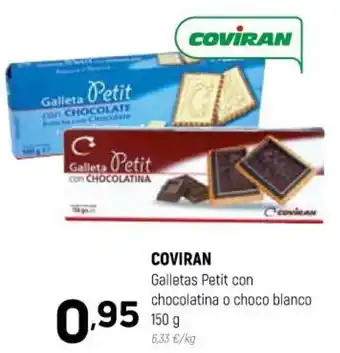 Coviran Coviran Galletas Petit con chocolatina o choco blanco 150 g oferta
