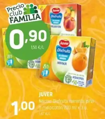 Coviran Juver Néctar Disfrutar naranja,piña o melocotón 200 ml x 3 u. oferta