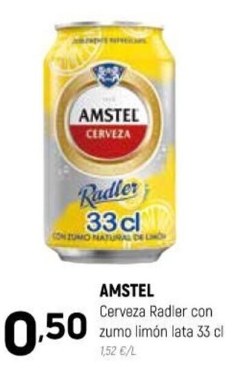 Coviran Amstel Cerveza Radler con zumo limón lata 33 cl oferta