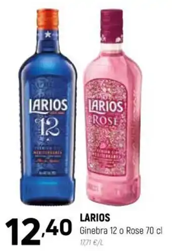 Coviran Larios Ginebra 12 o Rose 70 cl oferta