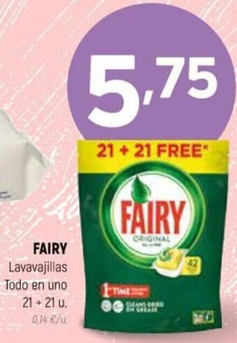Coviran Fairy Lavavajillas Todo en uno 21 + 21 u. oferta