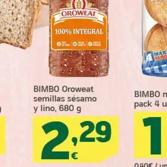 HiperDino Bimbo Oroweat oferta