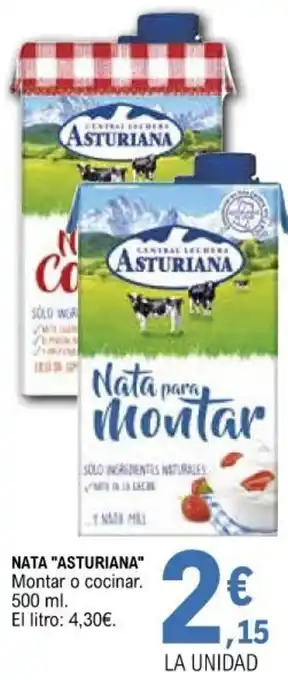 E.Leclerc Asturiana Nata Montar o cocinar 500 ml oferta