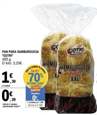 E.Leclerc Gotri Pan Para Hamburguesa 400 g oferta