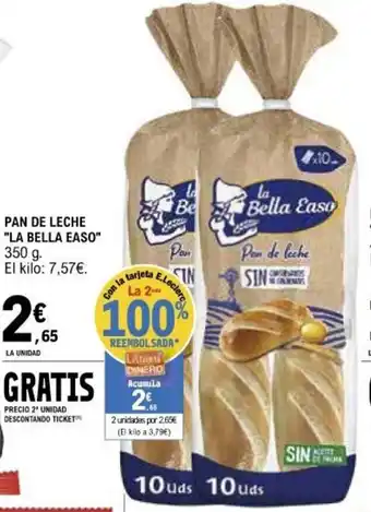 E.Leclerc La Bella Easo Pan De Leche 350 g oferta