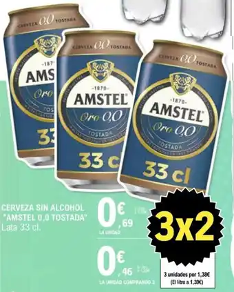E.Leclerc Amstel 0,0 Tostada Lata Cerveza Sin Alcohol 33 cl oferta