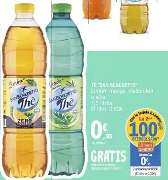 E.Leclerc San Benedetto Té Limón, mango, melocotón o aloe 1,5 litros oferta