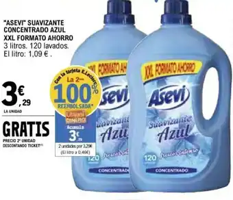 E.Leclerc Asevi Suavizante Concentrado Azul XXL Formato Ahorro 3 litros oferta