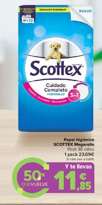 Carrefour Papel higiénico scottex megarollo oferta