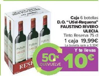 Carrefour Caja 6 botellas d.o "utiel-requena" faustino rivero ulecia oferta