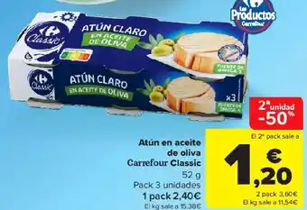 Carrefour Atún en aceite de oliva carrefour classic oferta
